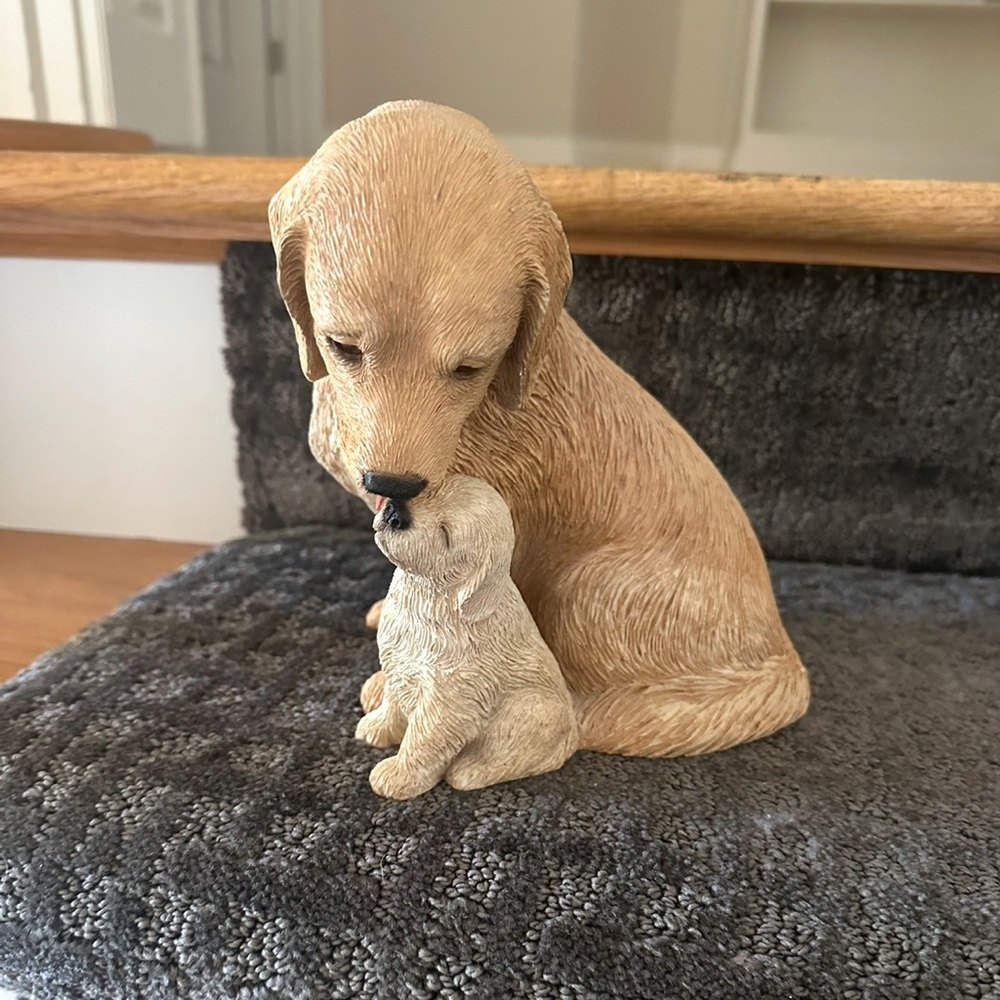 Sandicast GOLDEN RETRIEVER Dog & PUP K392 sculpture
